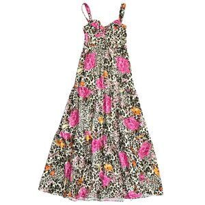 Revolve x Agua Bendita Floral Animal Print Alani Fearless Dress XS Maximalist